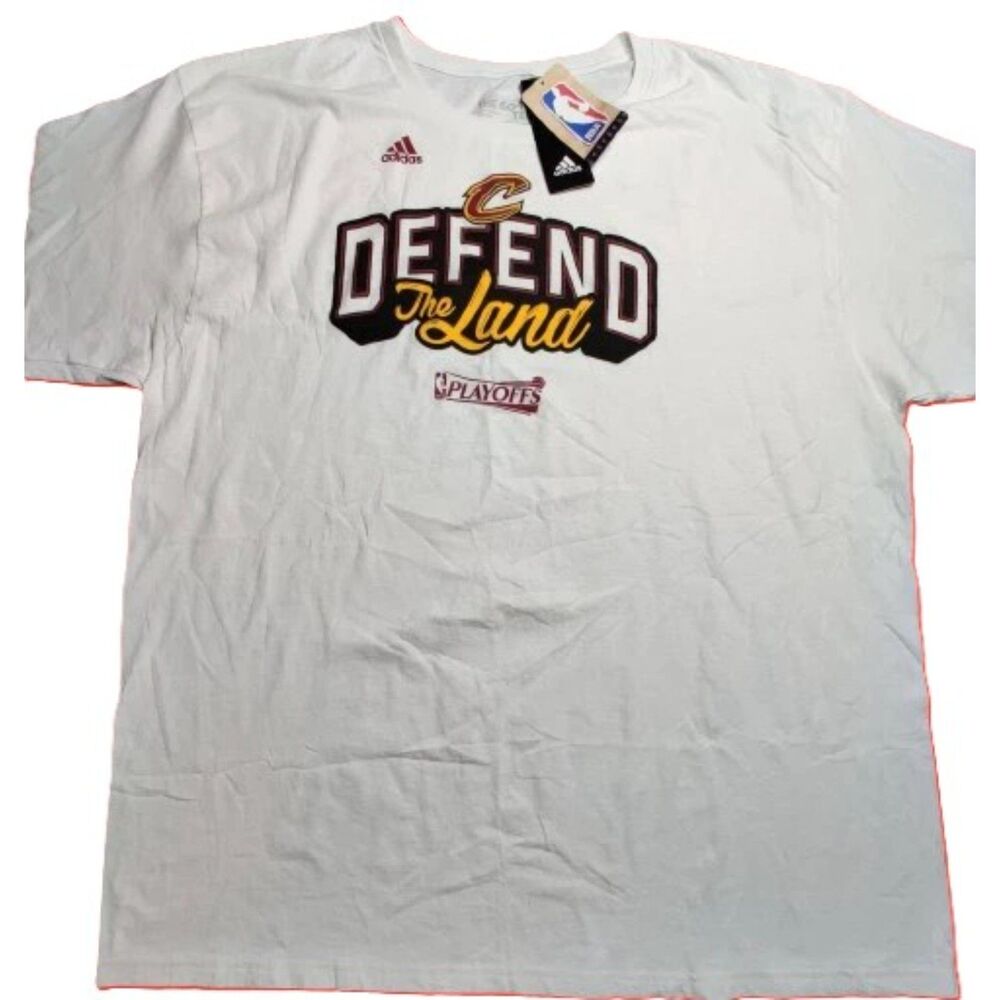 Adidas NBA Cleveland Cavaliers Defend The Land Playoffs T-Shirt 2XL White